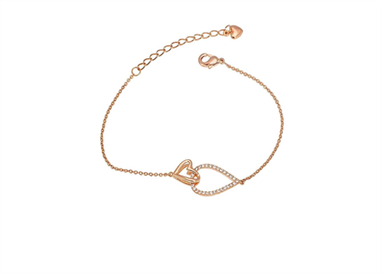 CZ Studded Heart Bracelet